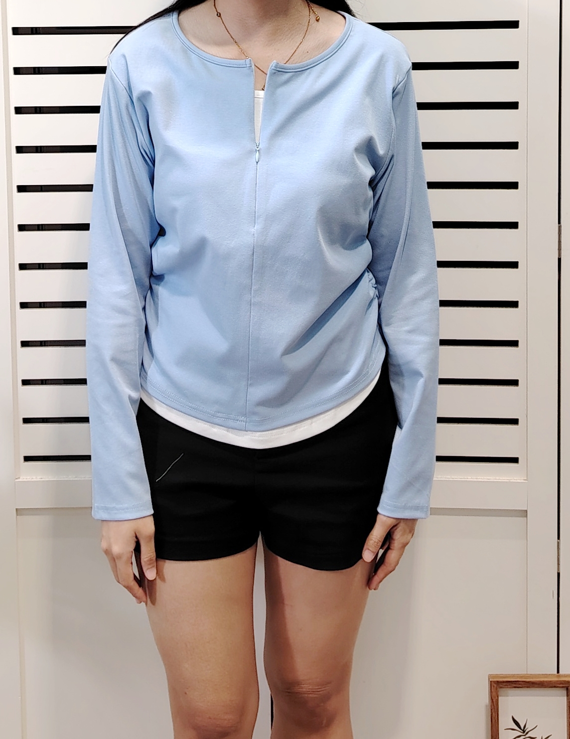 M2886 Half Zip Two Tone Cotton Tee