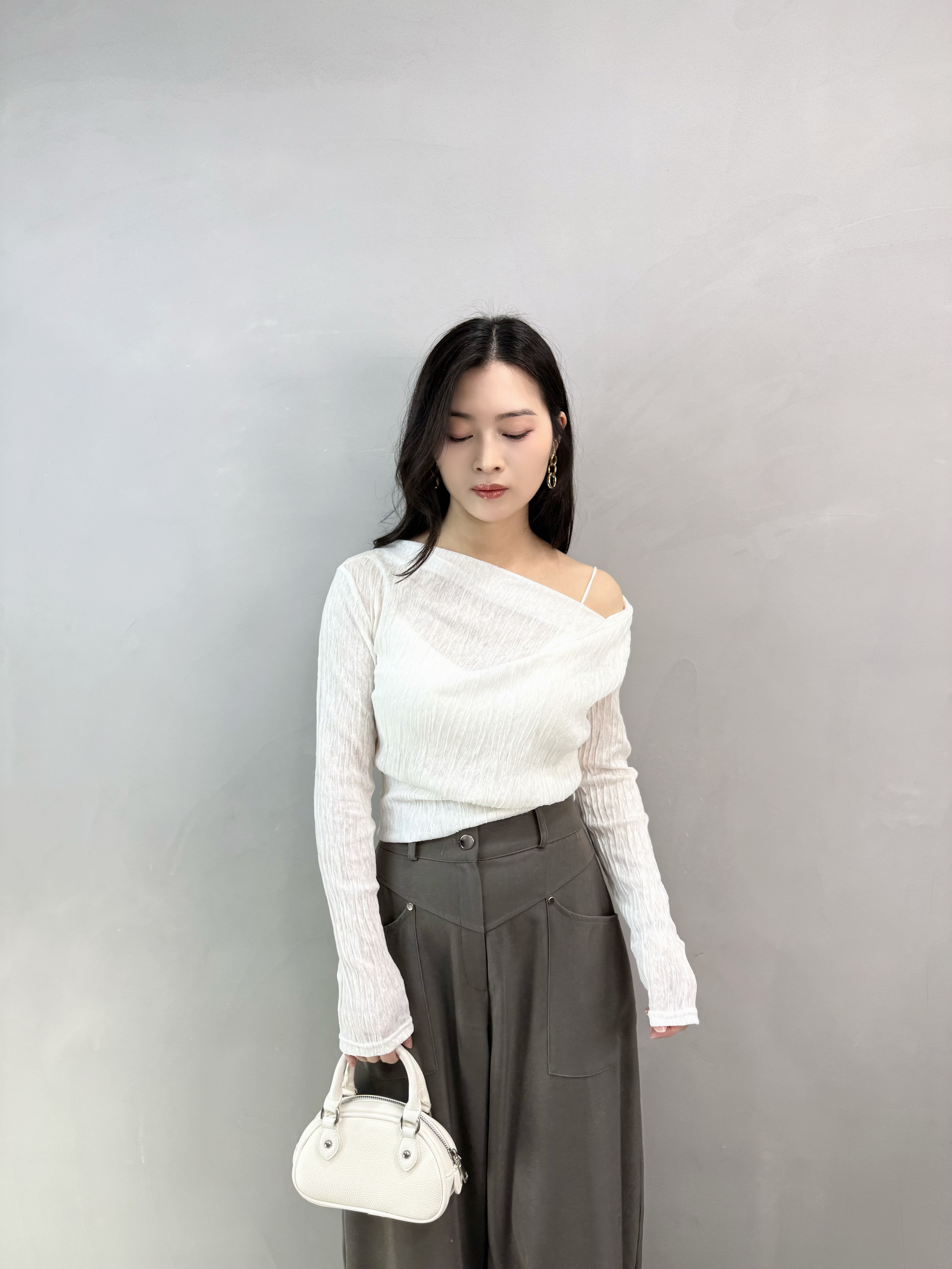 L60 斜領暗紋Top