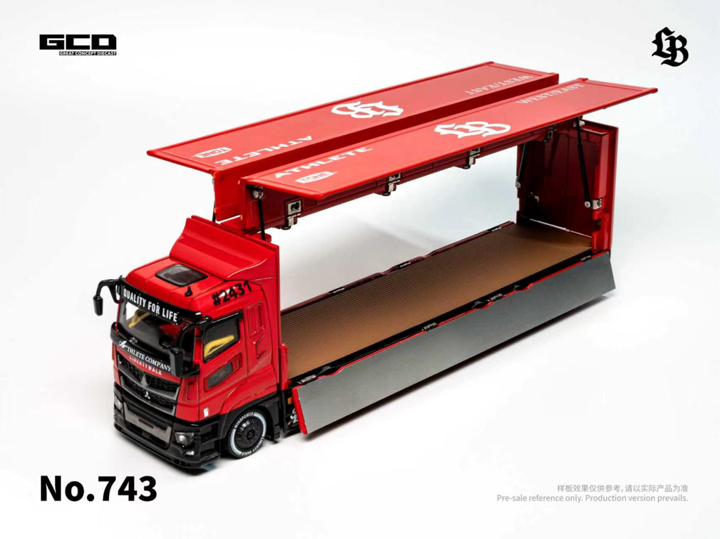 （預訂 Pre Order) GCD xLBWK Mitsubishi & LBWK LB-TRUCKS Fuso Super Great Super Silhouette Red Black (KS-073-743)/LB-Trucks UD QUON Head Super Silhouette Red-Black (KS-099-790)