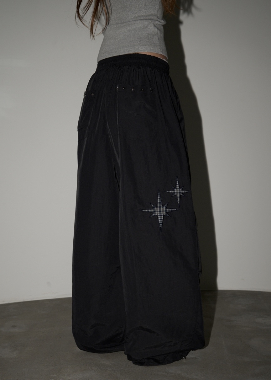 Star Embellished Nylon Pants