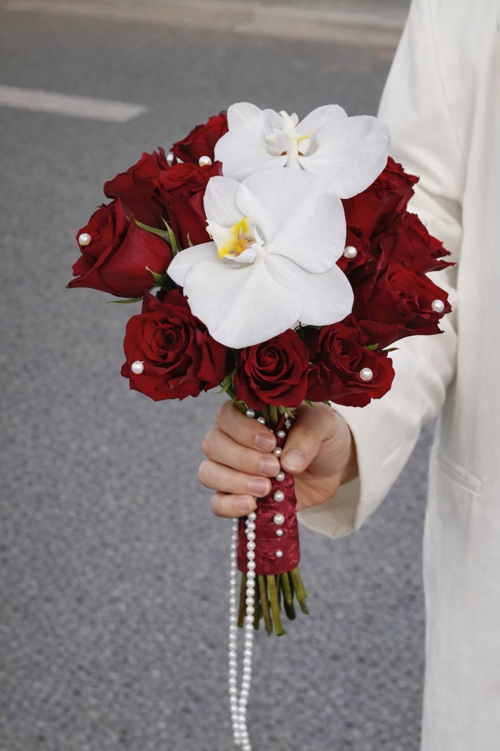 Elegant Red Bridal Bouquet