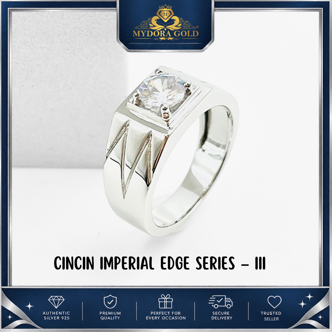 MYDORA 925 Silver Ring - Cincin Imperial Edge Collection