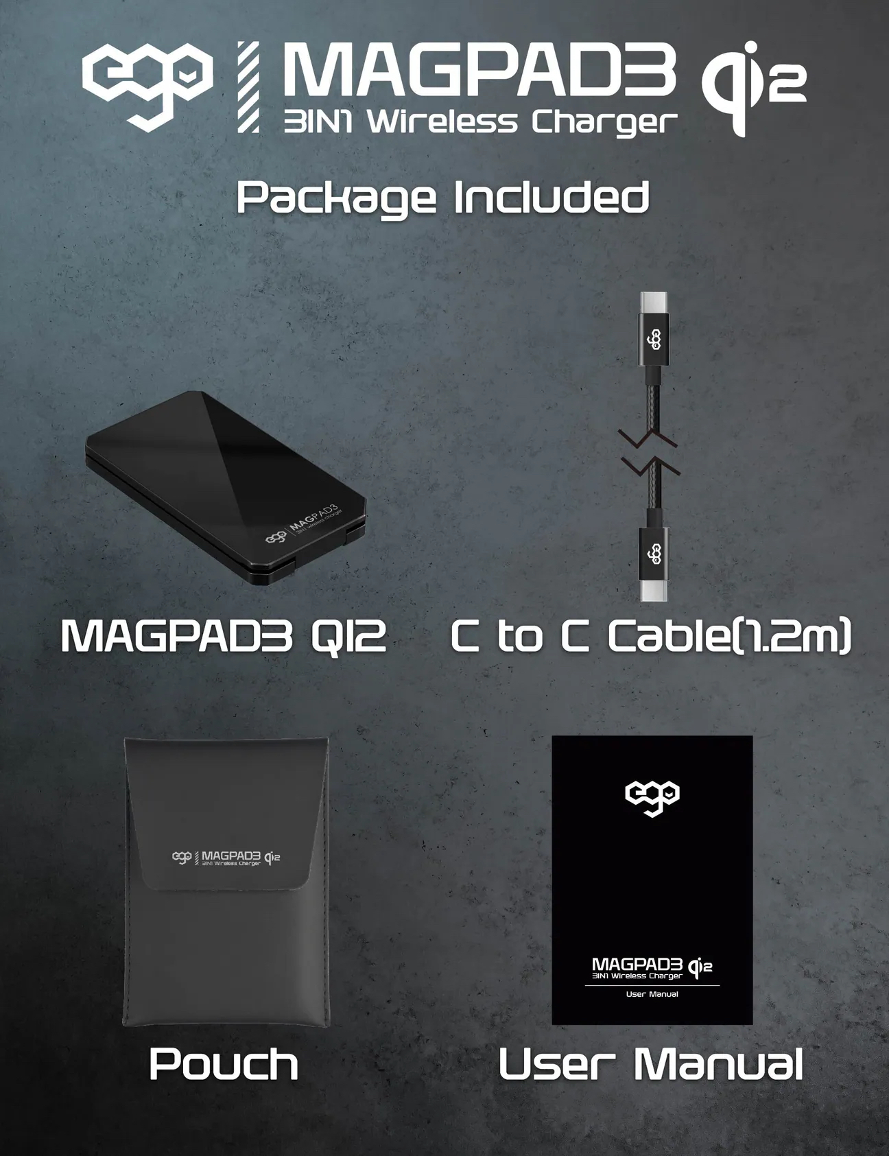 EGO MagPad3 QI2 3in1 Magsafe 充電座