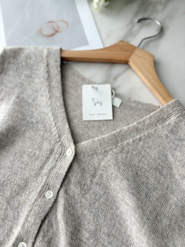 The Lacie Wool Cardigan (Charcoal)
