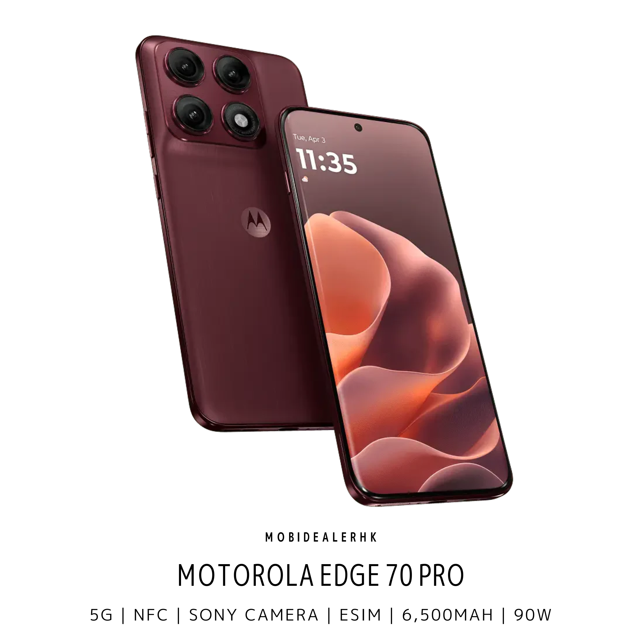 Motorola Edge 70 Pro | 5G | 智能手機 | 6500mAh 矽碳大電池 | Sony LYTIA 710 旗艦夜拍鏡頭 | IP68/IP69 雙防護
