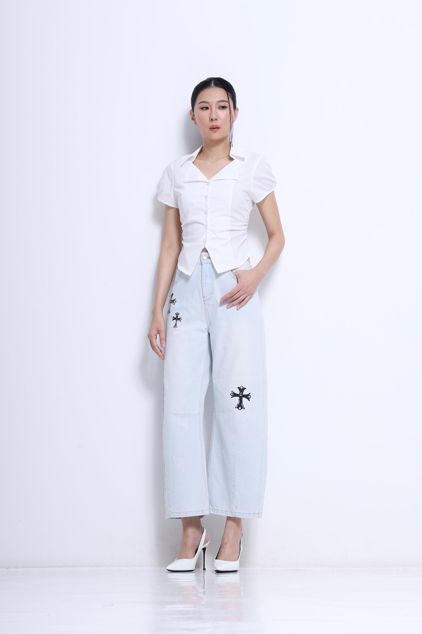 CB2800 TWO STYLE COLLAR SHIRT BLOUSE