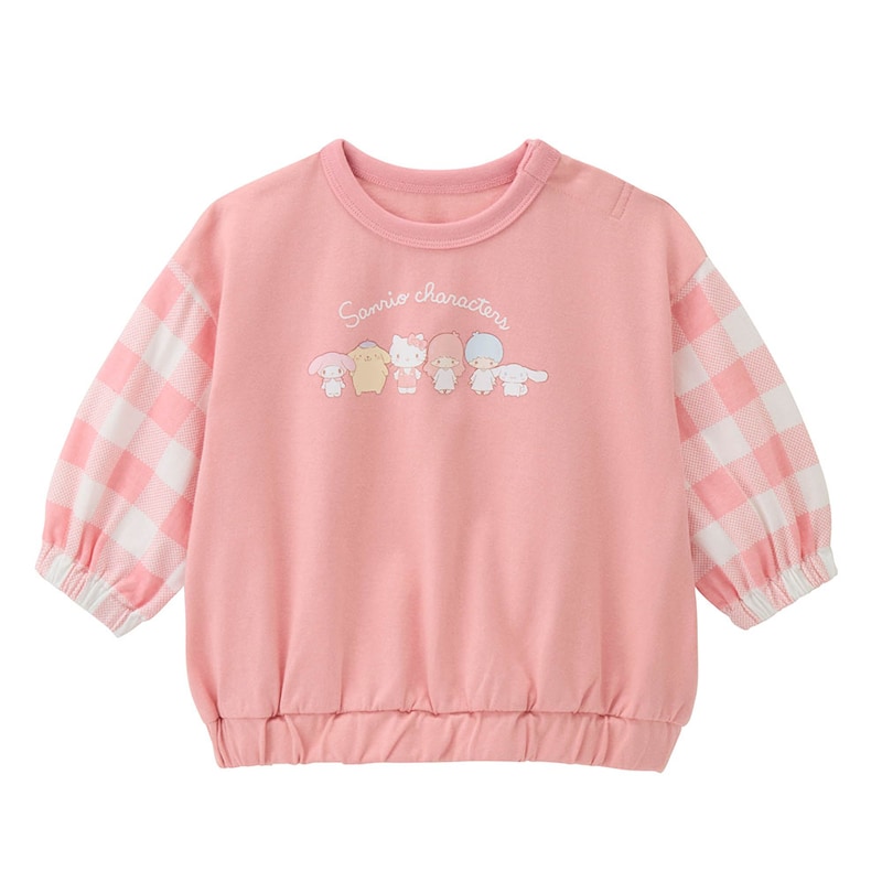 🇯🇵預訂 日本直送🇯🇵Sanrio兩色人物印花拼布格紋長袖上衣