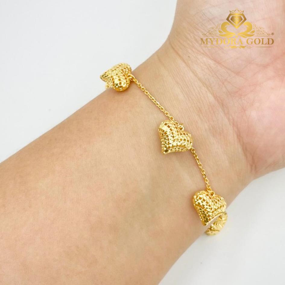 MYDORA Rantai Tangan Sauh + 5 Love Anyaman l EMAS 916/22K