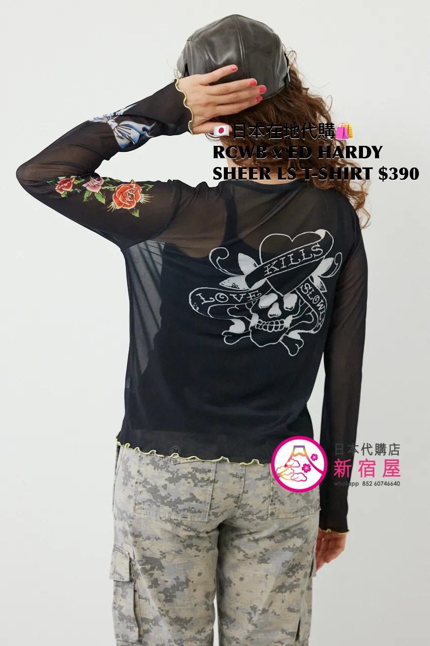 RODEO CROWNS WIDE BOWL x ED HARDY SHEER L/S T-SHIRT