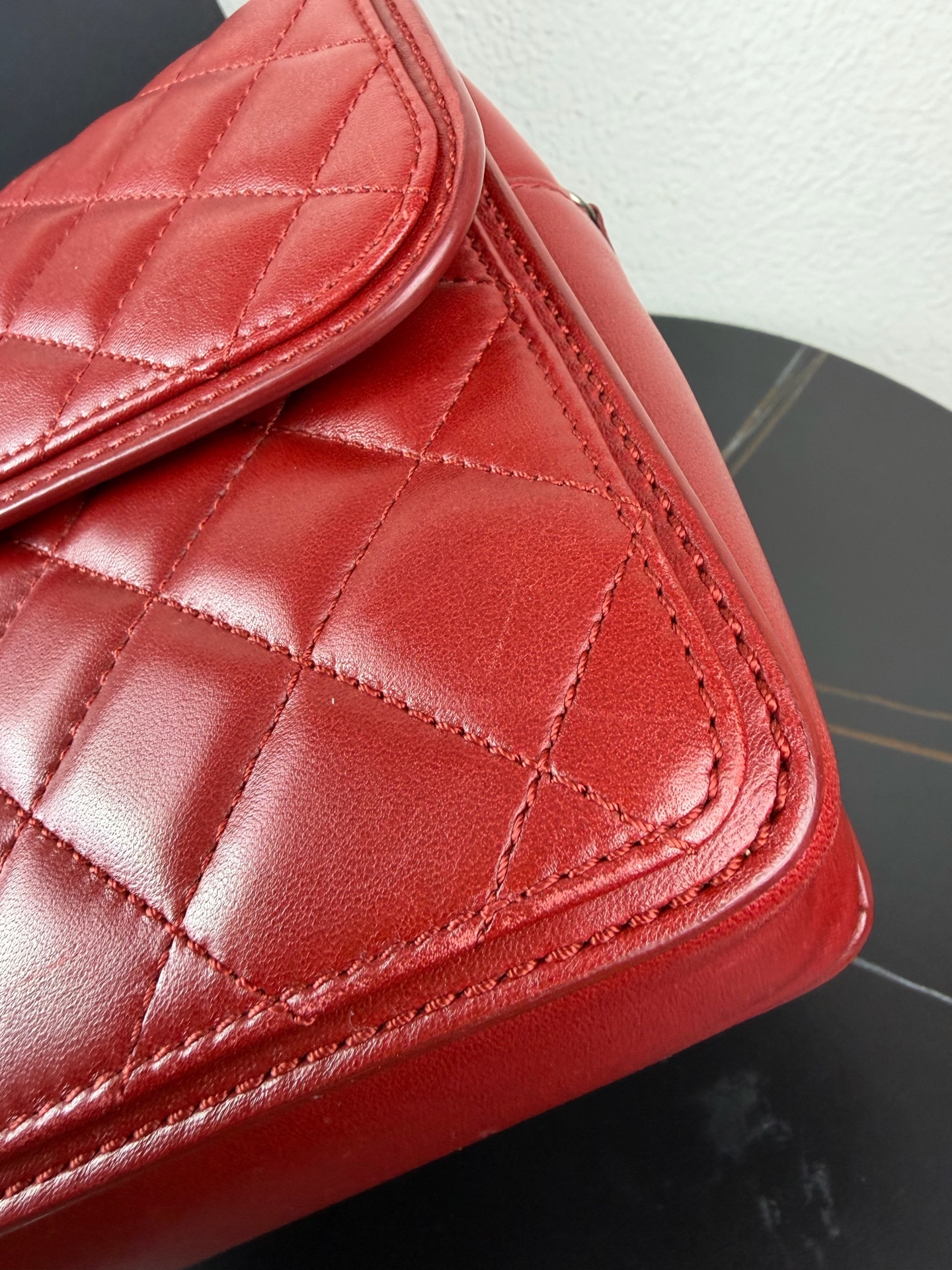 【預訂貨品】Chanel CF系列紅色羊皮郵差包