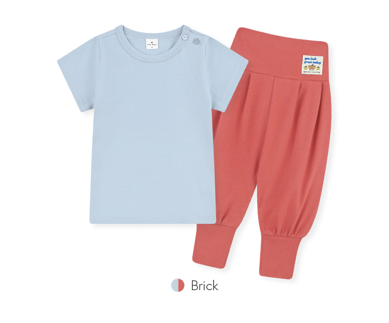 ☀️預訂 韓國直送☀️🇰🇷Milk Baby三色撞色小熊標籤短袖包腹家居服上下套裝