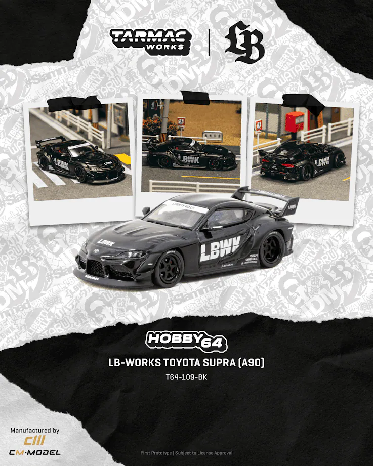 預訂 Pre Order - Tarmac Works ( T64-109-BK ) LB-WORKS TOYOTA SUPRA (A90) Black