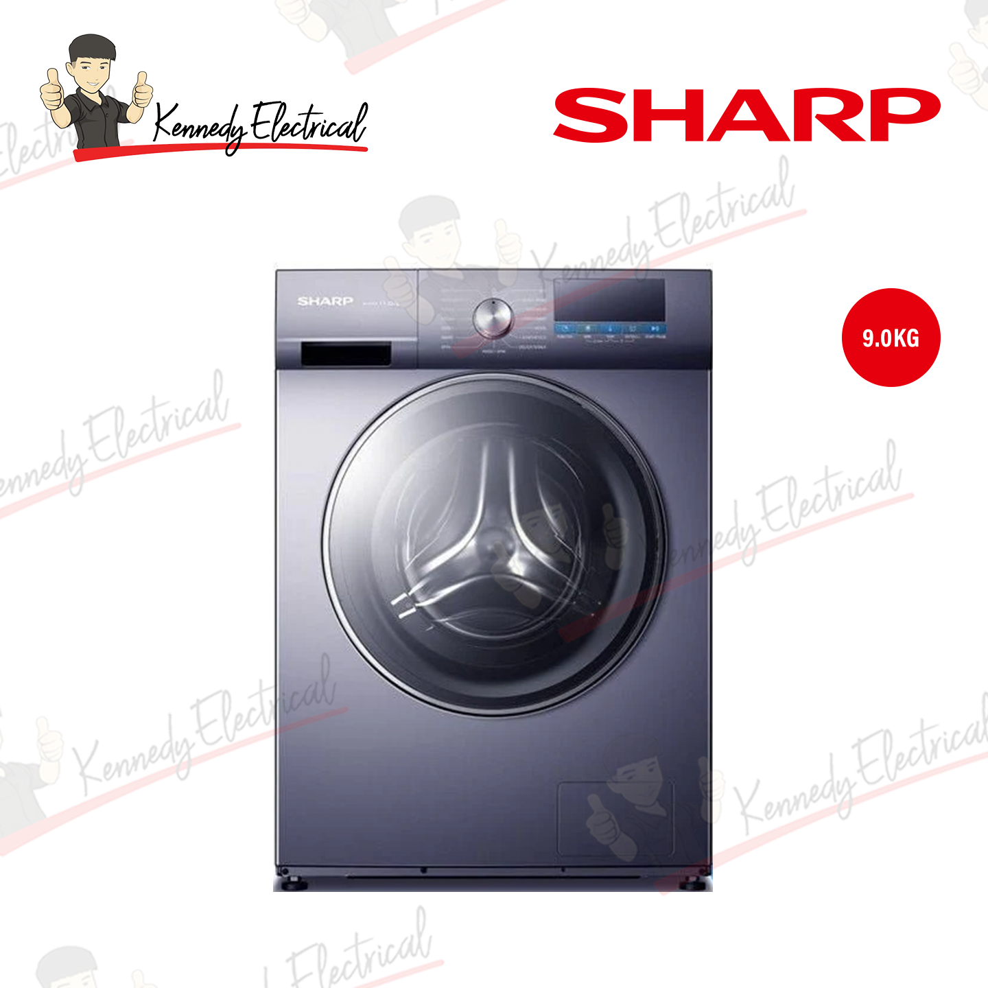 Sharp 9kg Pro-Flex Inverter Front Load Washer (ESFX9APB)