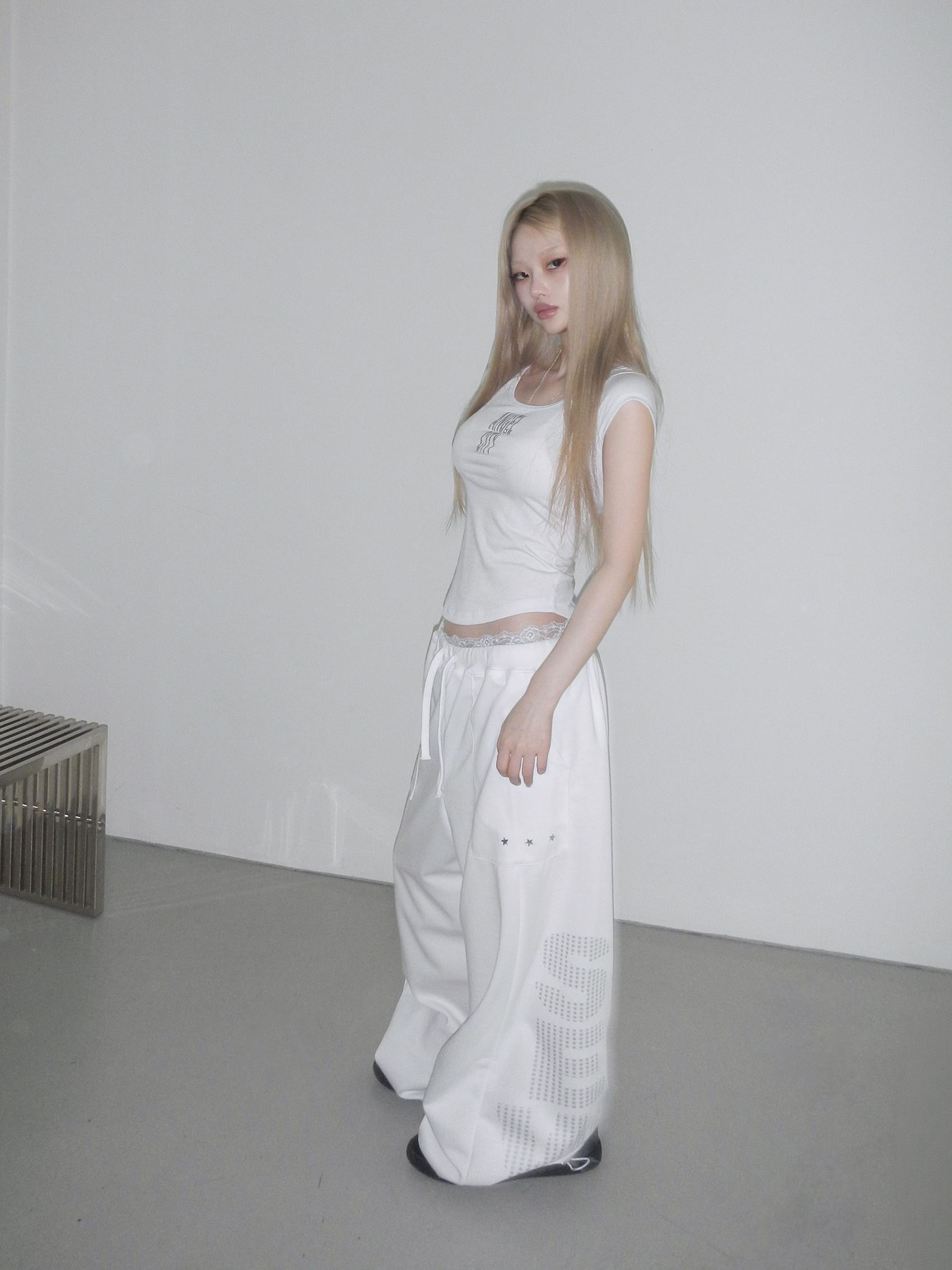 Rhinestone Wide-Leg Sweatpants
