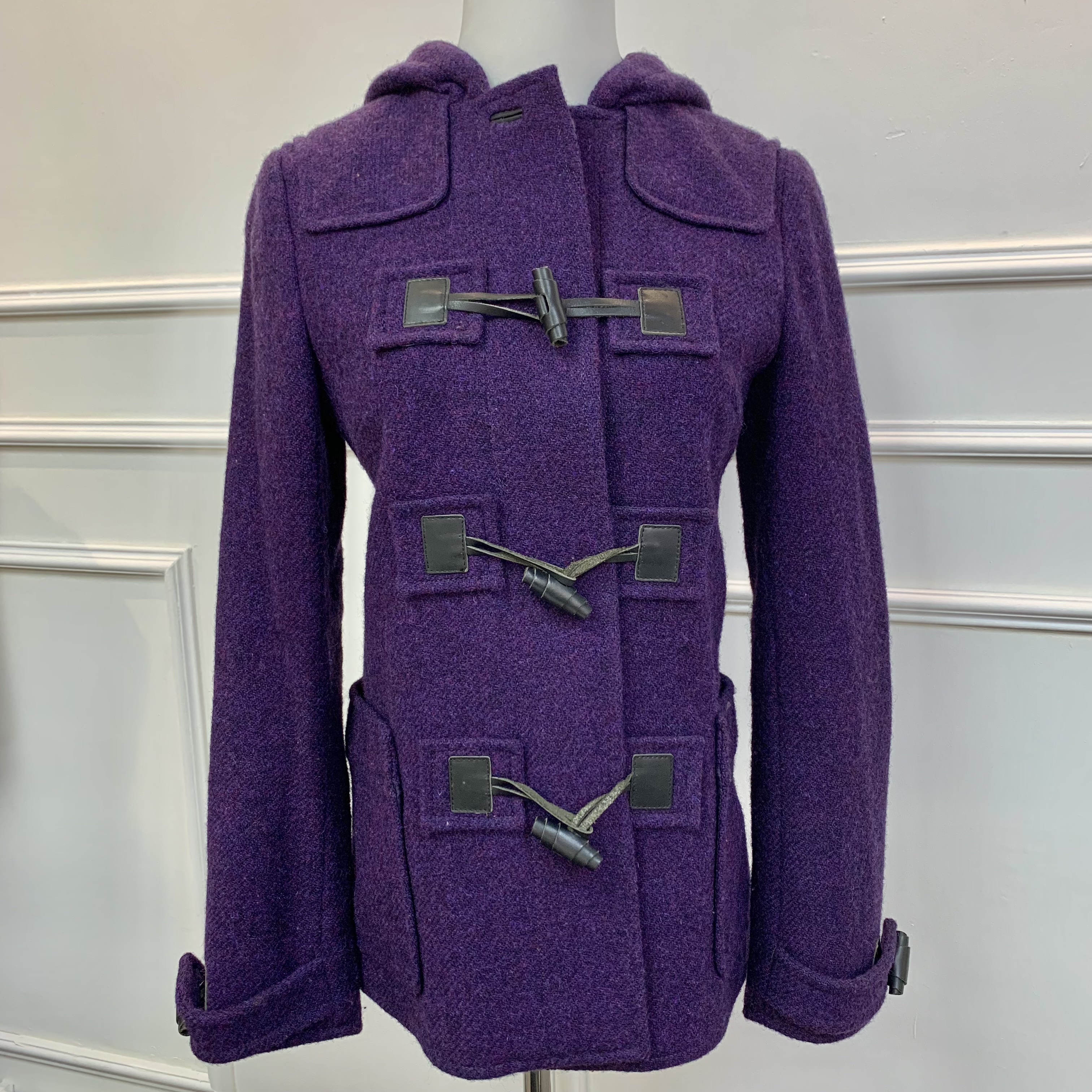 Miu Miu 中古款 💜💜紫色大衣連帽 學院風💜💜