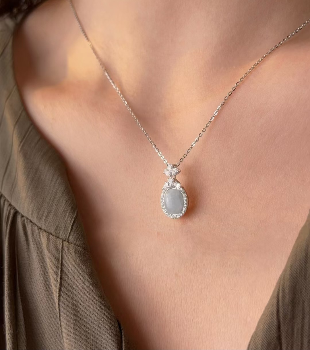 S925銀海藍寶項鏈