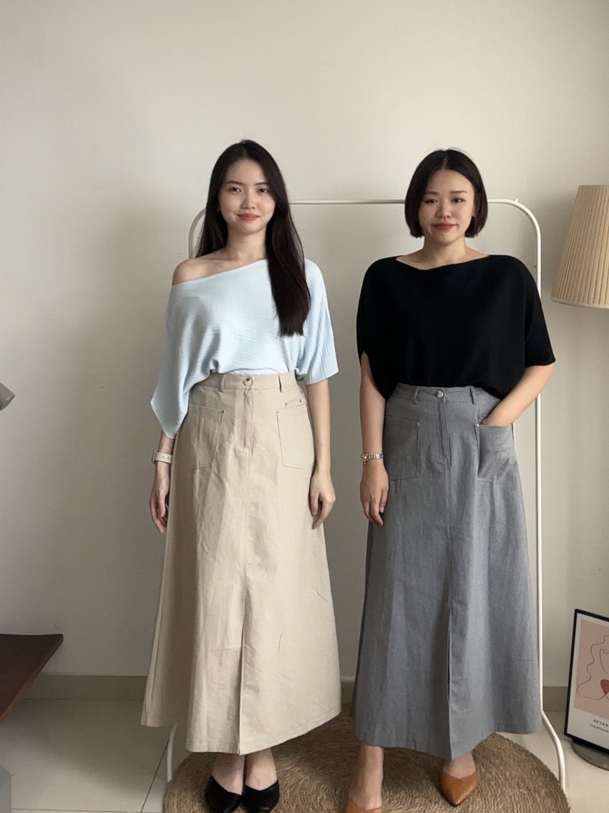 S1860 A Line Splited Skirt - 3 Colors