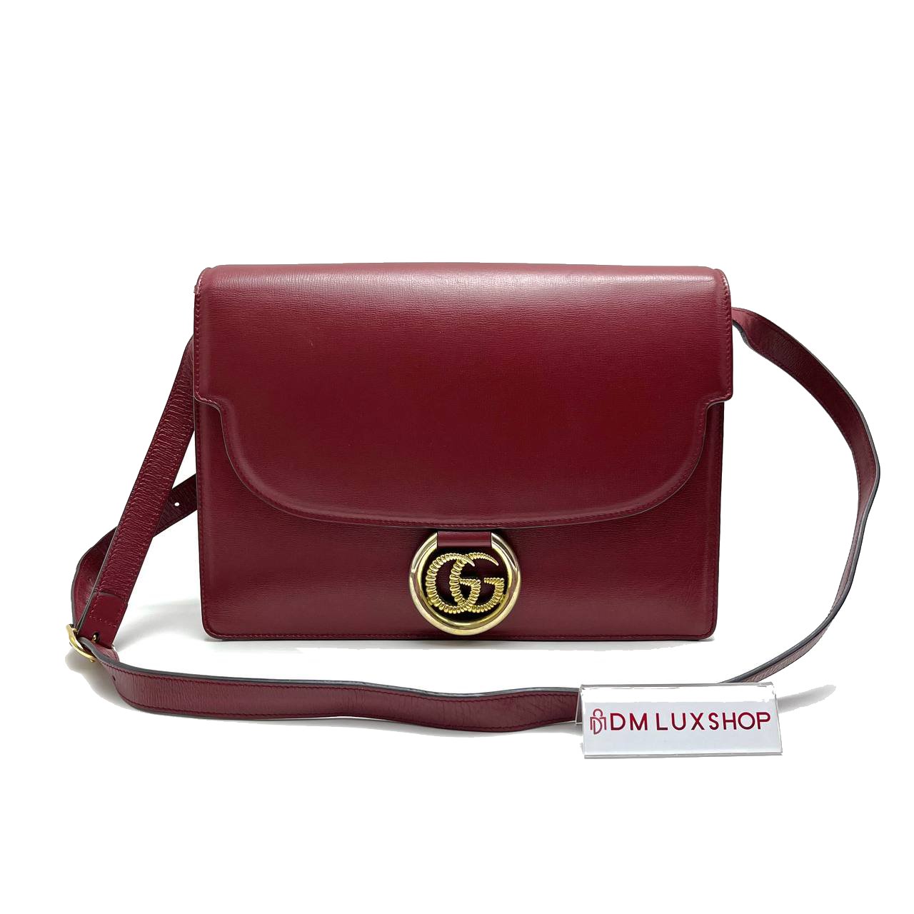 Gucci GG Ring Red Leather Shoulder Bag