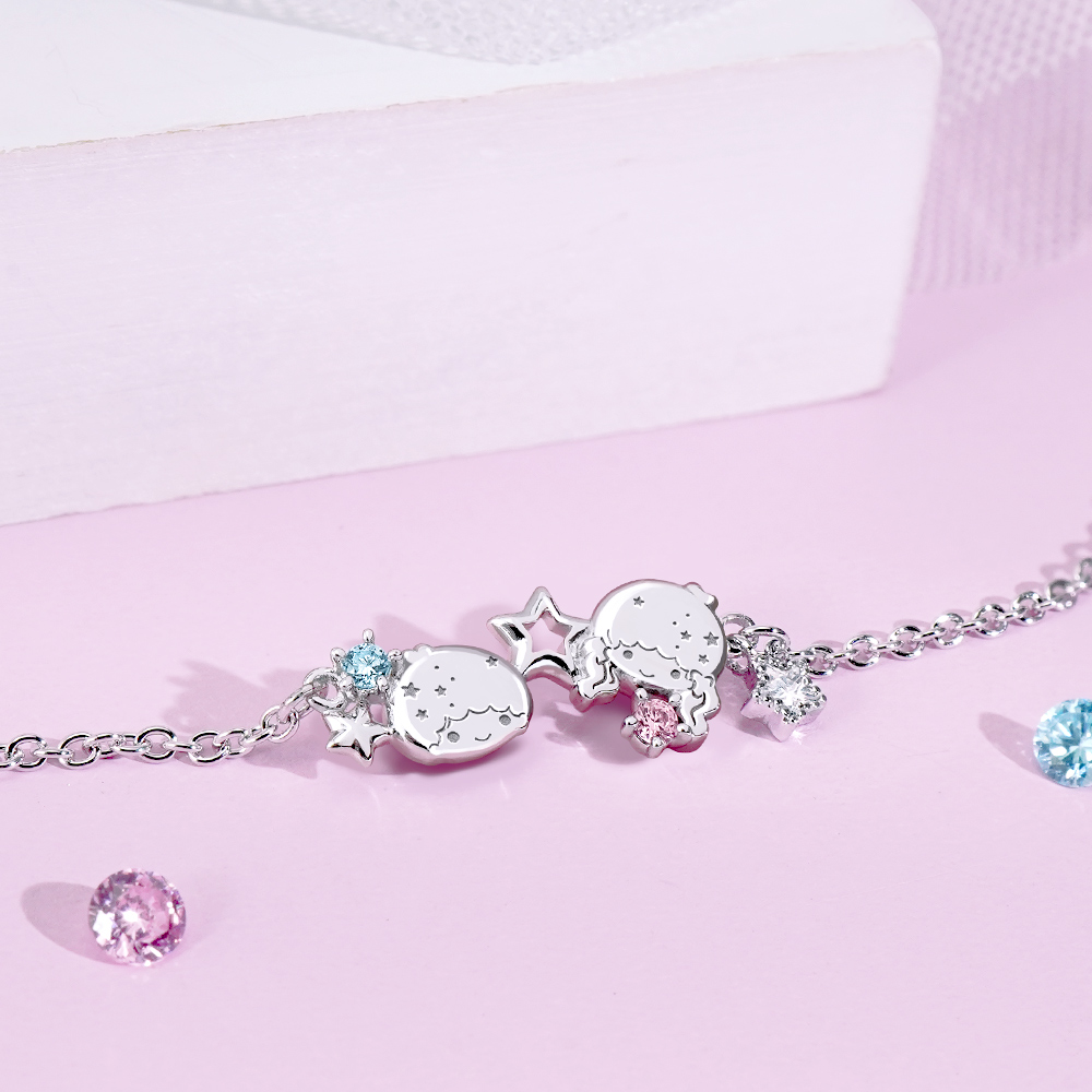 📦訂購 台灣限定 STORY 故事銀飾 X 三麗鷗 Sanrio Little Twin Stars 50th星舞系列 雙子星晶鑽純銀手鏈