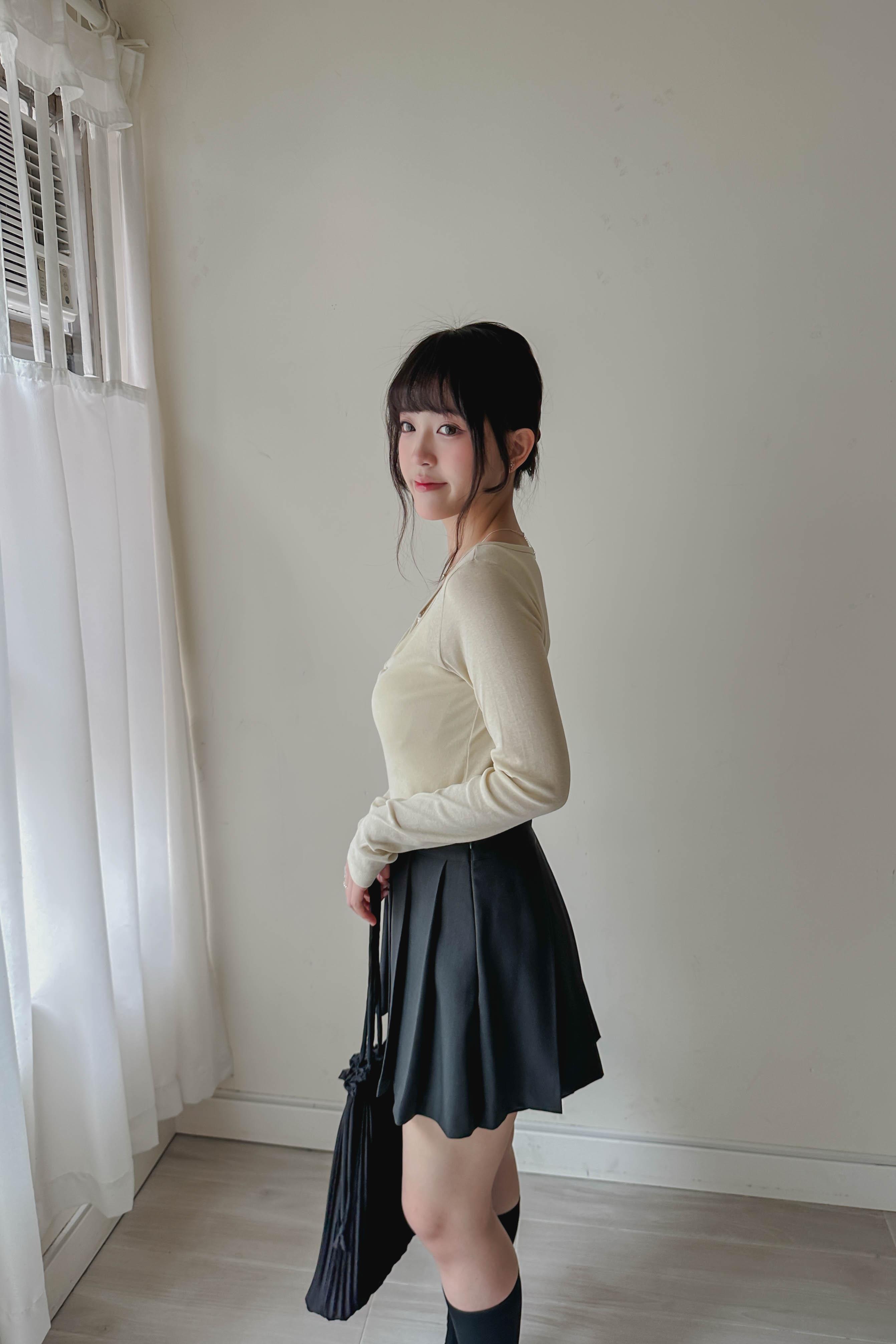 顯瘦打褶西裝裙 [✓防走光西褲]