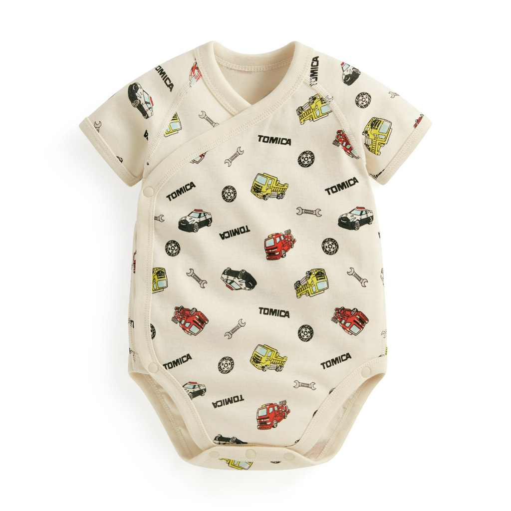💚預訂 台灣直送💚Tomica兩色車車印花純棉短袖包屁衣