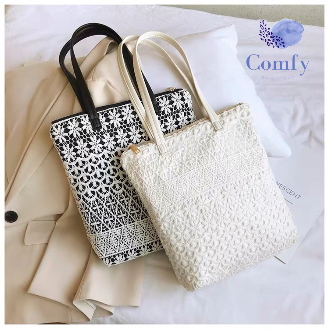 Comfy復古哩士鈎花手提袋
