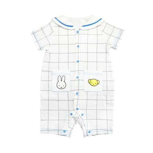 🇯🇵預訂 日本直送🇯🇵Miffy貼花口袋水手領格紋短袖連身服