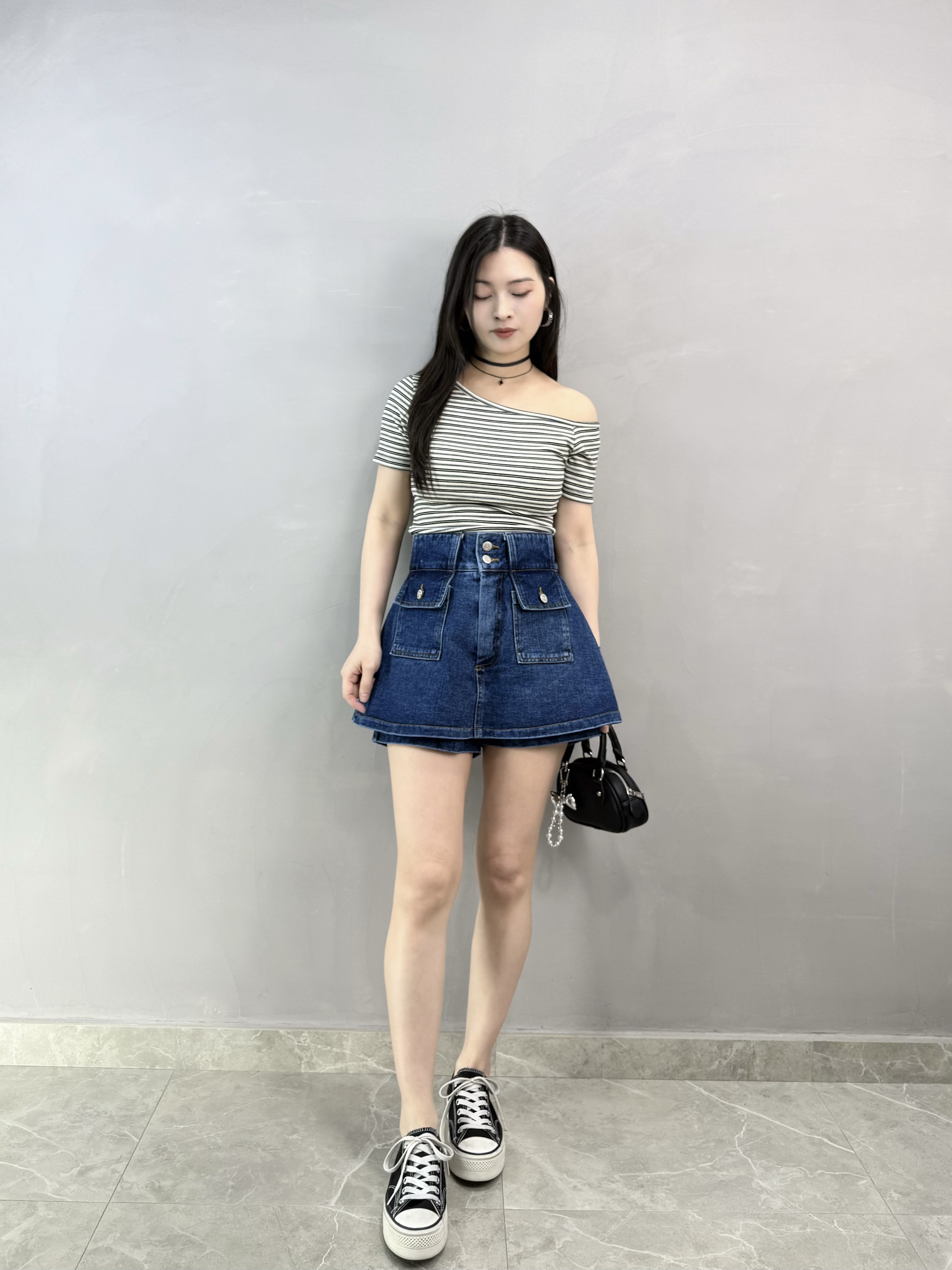 K69 雙袋牛仔裙褲