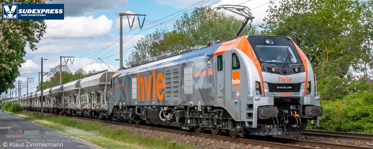 Sudexpress N比例 STADLER Euro Dual locomotive BR 159 of the HVLE （電腦花紋） Analog模擬