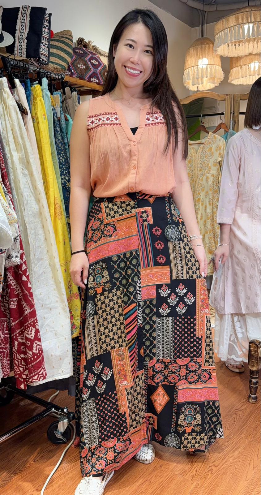 2212 Shrimp Pink Chiffon V-Neck Top