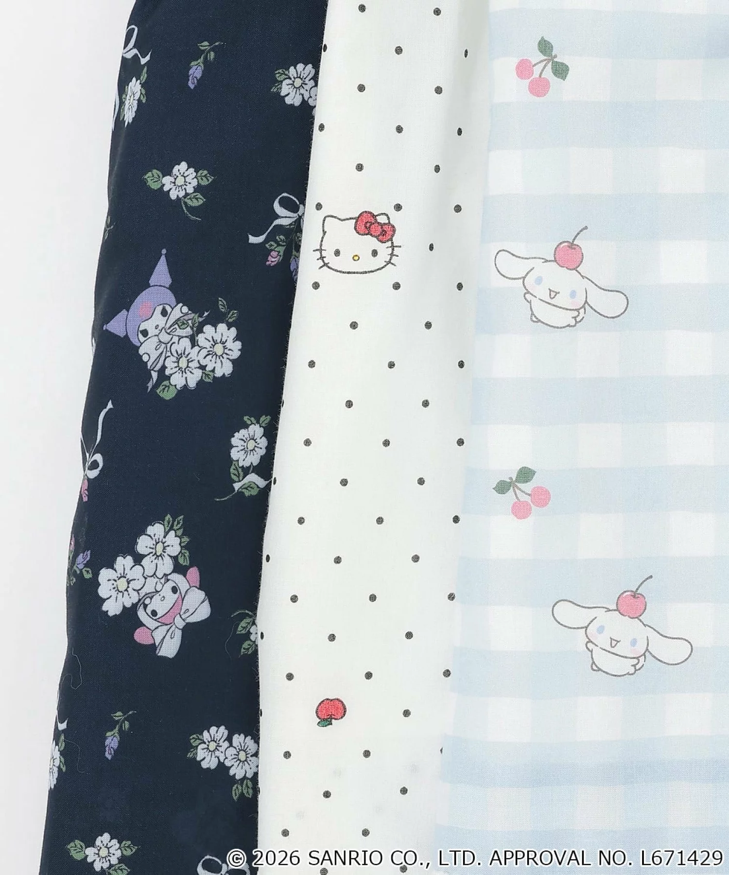🆕【⭐訂購⭐】 🇯🇵日本直送 🌀#Sanrio 刺繡 接觸涼感 拼接 連身裙［3款選］🌀[ELGA-0114][260822]