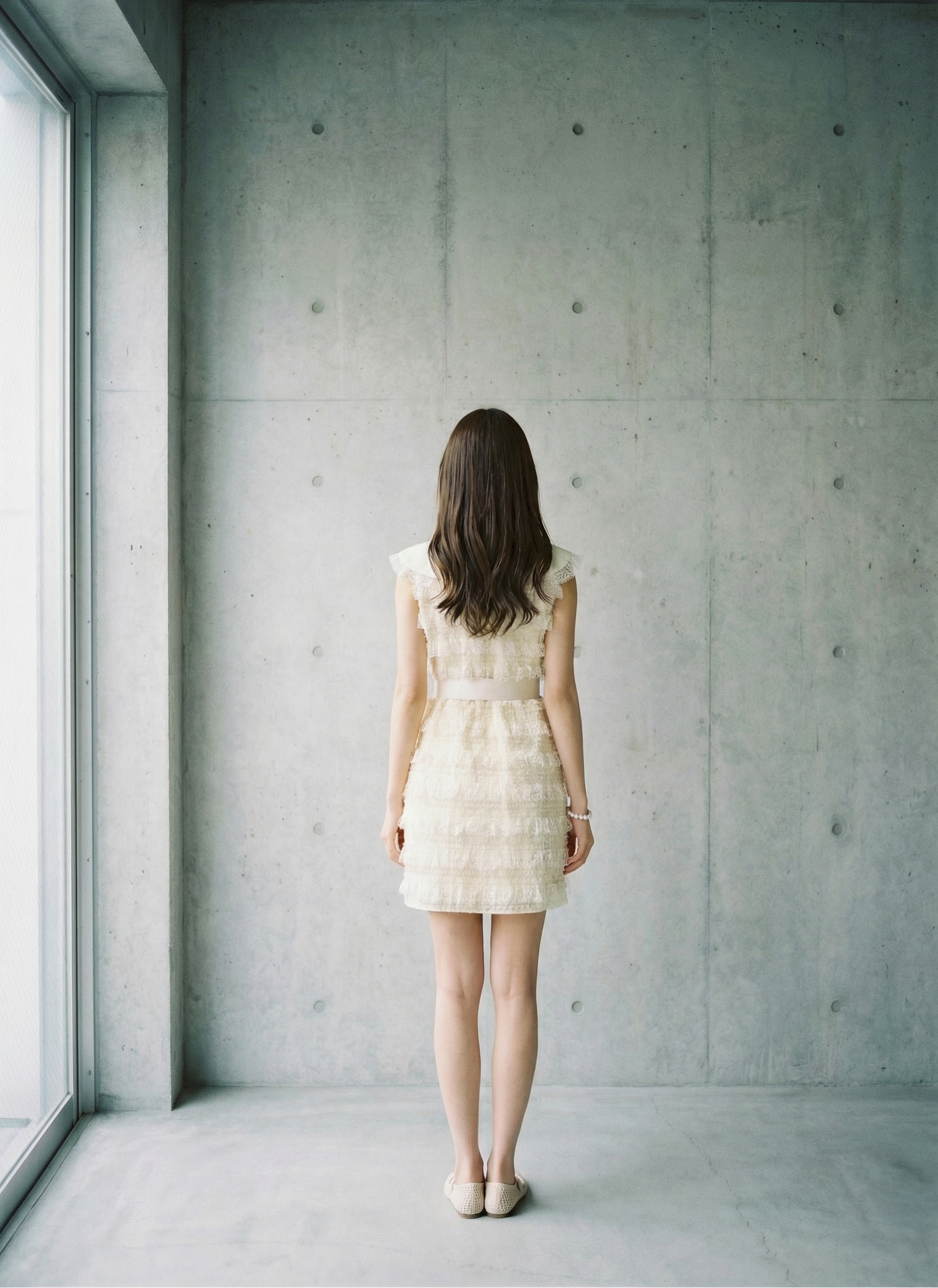 優雅蕾絲連衣裙（腰帶另行購買)