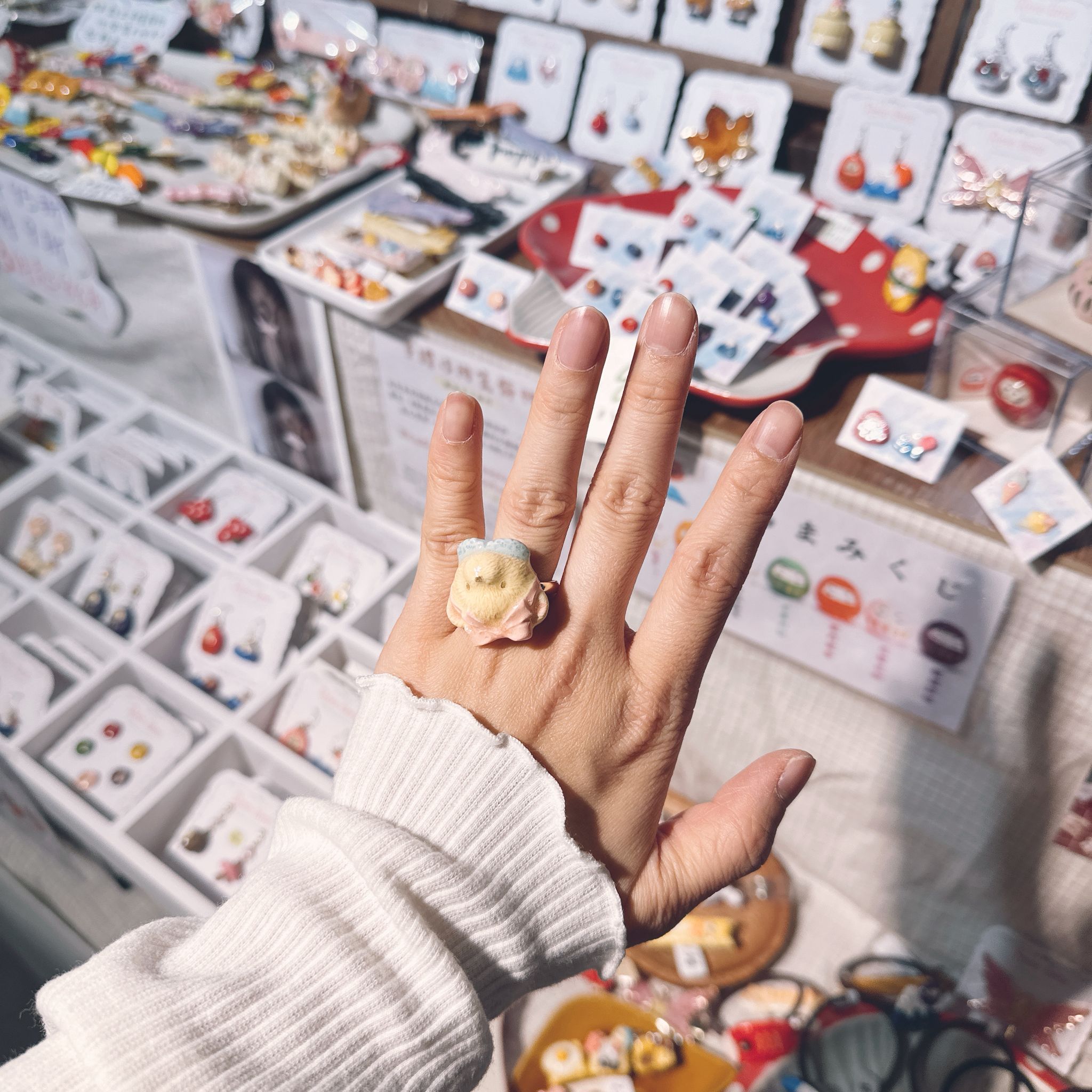 手繪立體 熊啤啤🐻‍❄️🐻戒指 啡熊&白熊