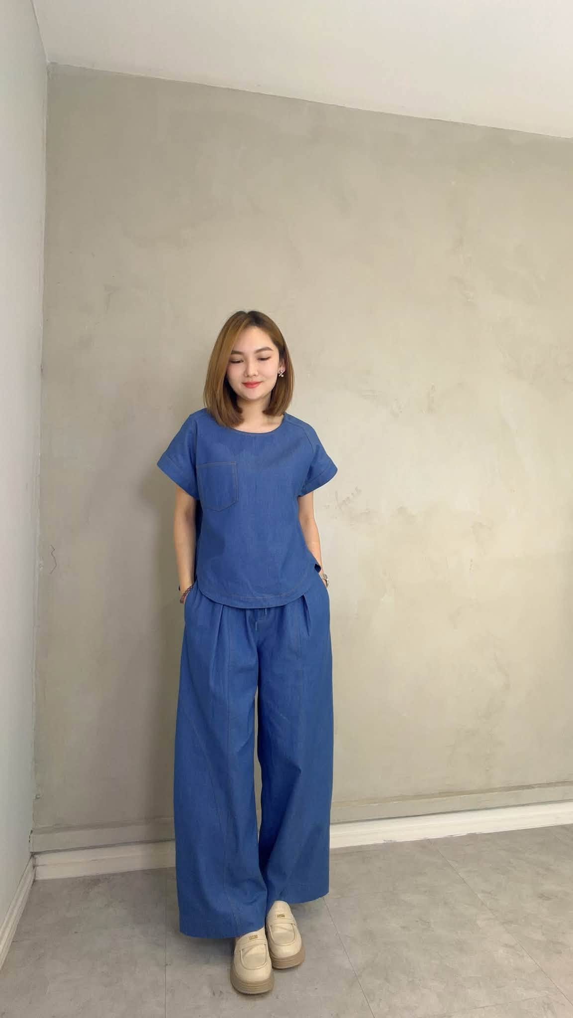 VIL-LP886020 COTTON DENIM STRAIGHT LEG PANT