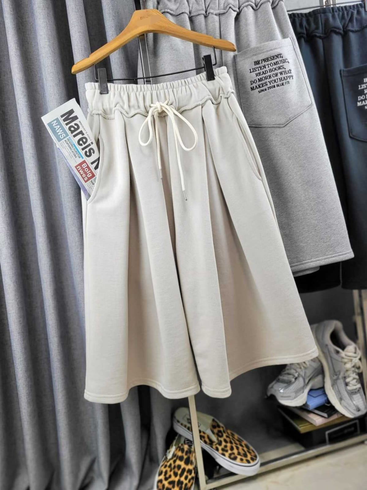 🏀【美式休閒】字母印花寬鬆五分褲