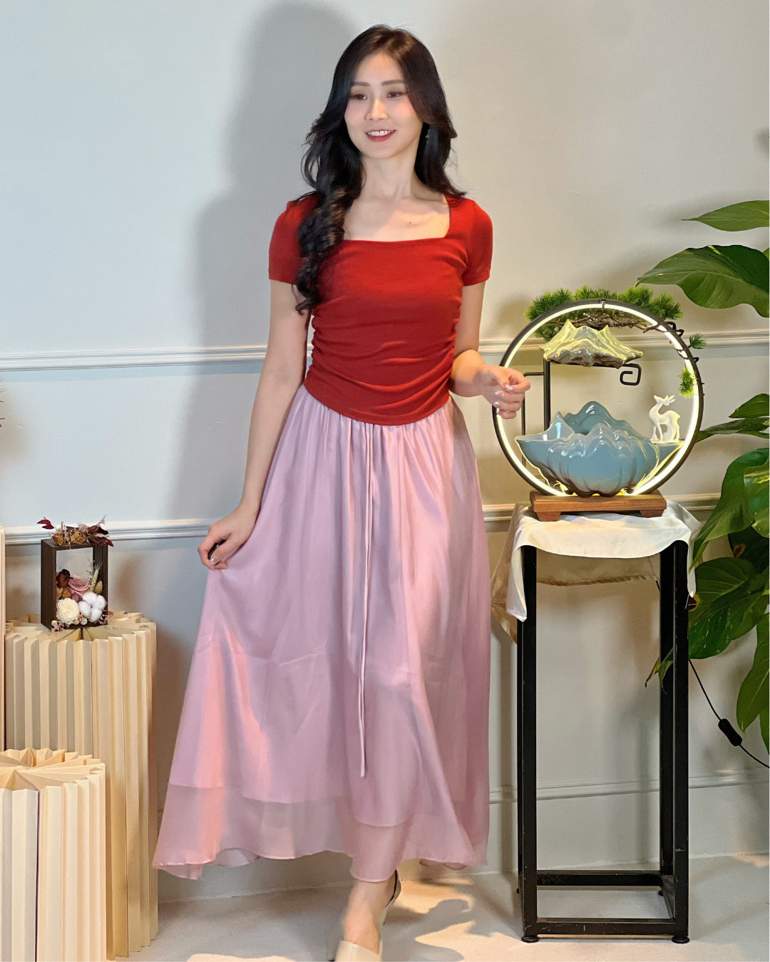 5103 Natividad Mesh A Line Skirt 