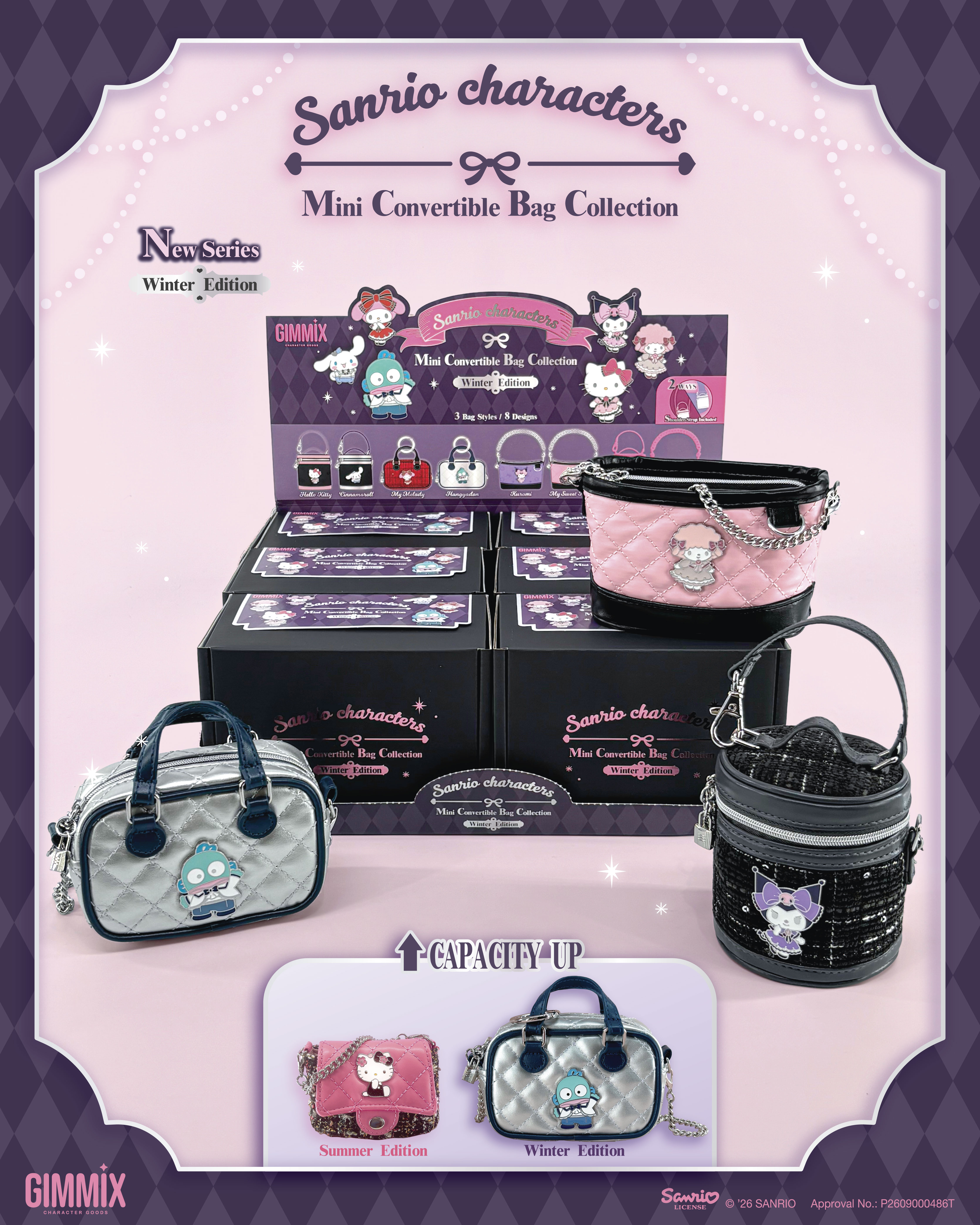 Sanrio Characters Mini Convertible Collection (Winter Edition)  迷你包包 秋冬新裝 盲盒 (Full box 原盒 - 6pcs/box)