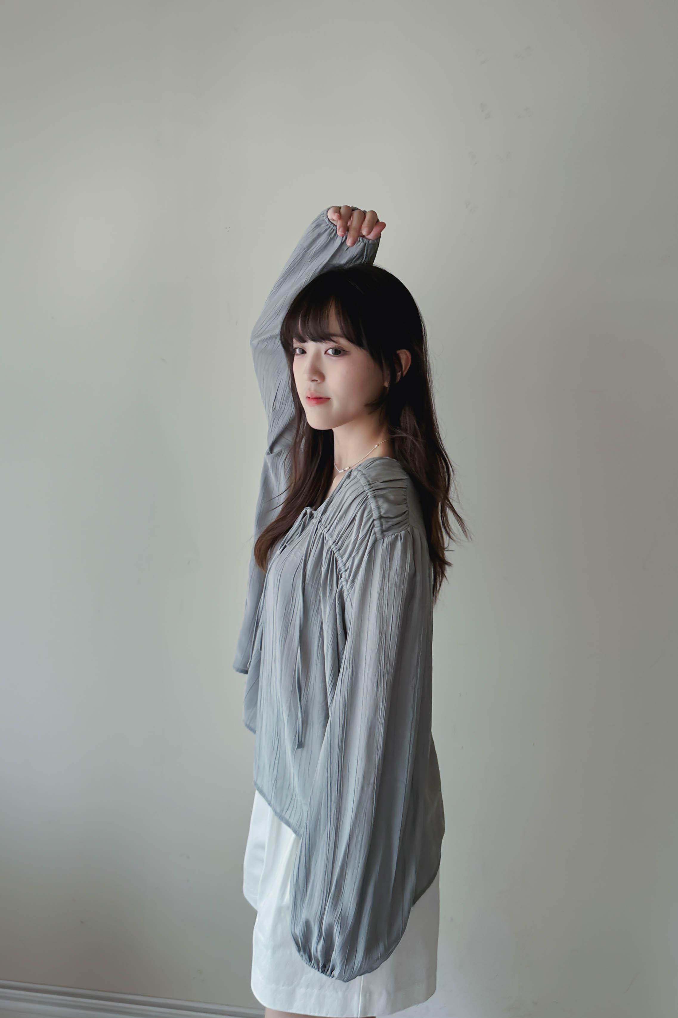 氣質天絲綁帶薄長Top (三色入)