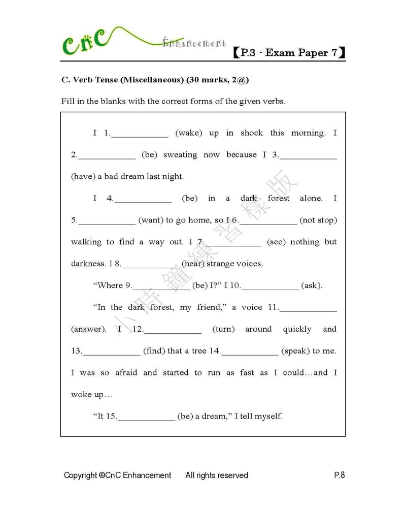  模擬試卷 (三年級)