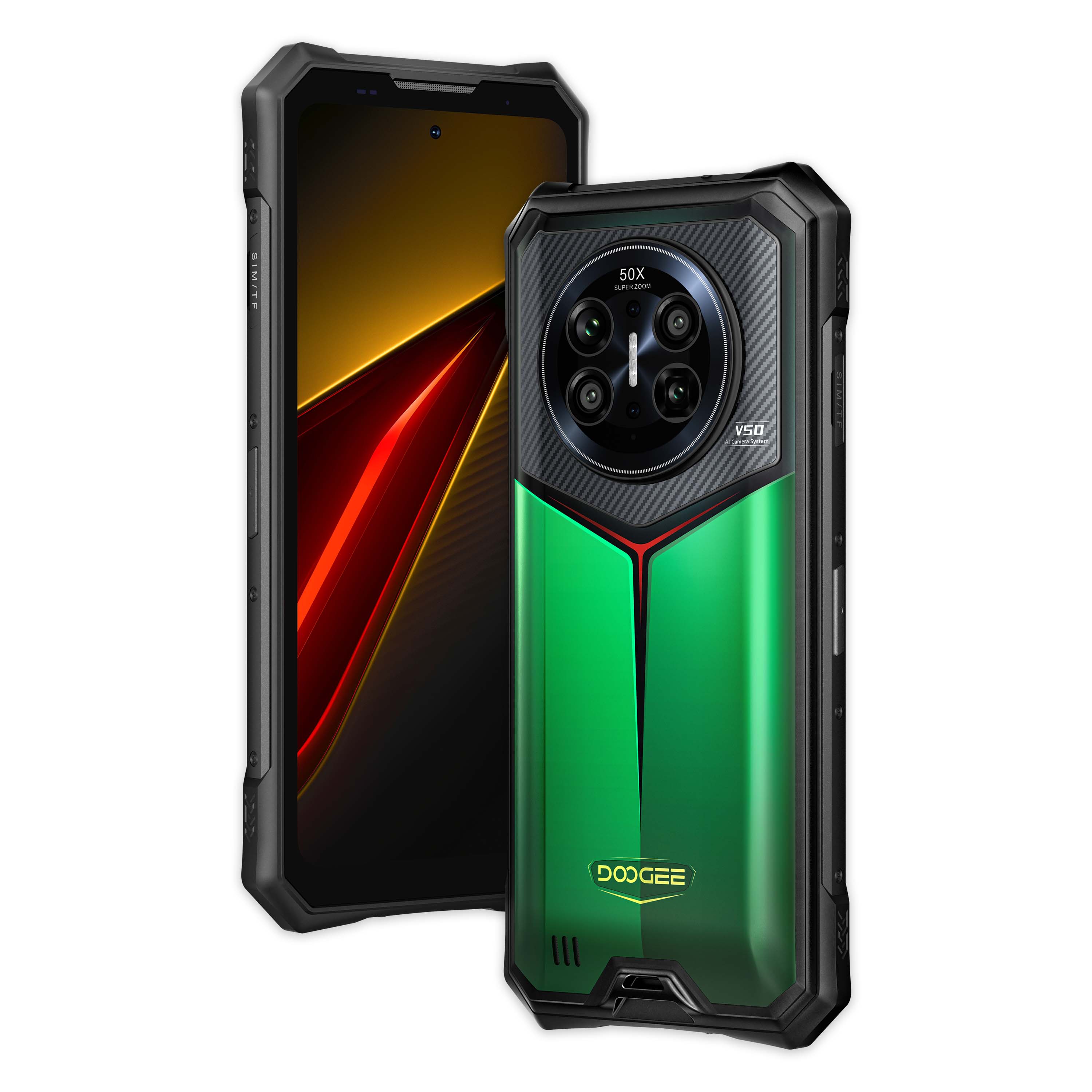 DOOGEE V50 5G | 6.78吋 120Hz 11000mAh 夜視 即時對講功能 氛圍燈 三卡槽 WiFi6E AI工具 三防手機 Rugged Phone