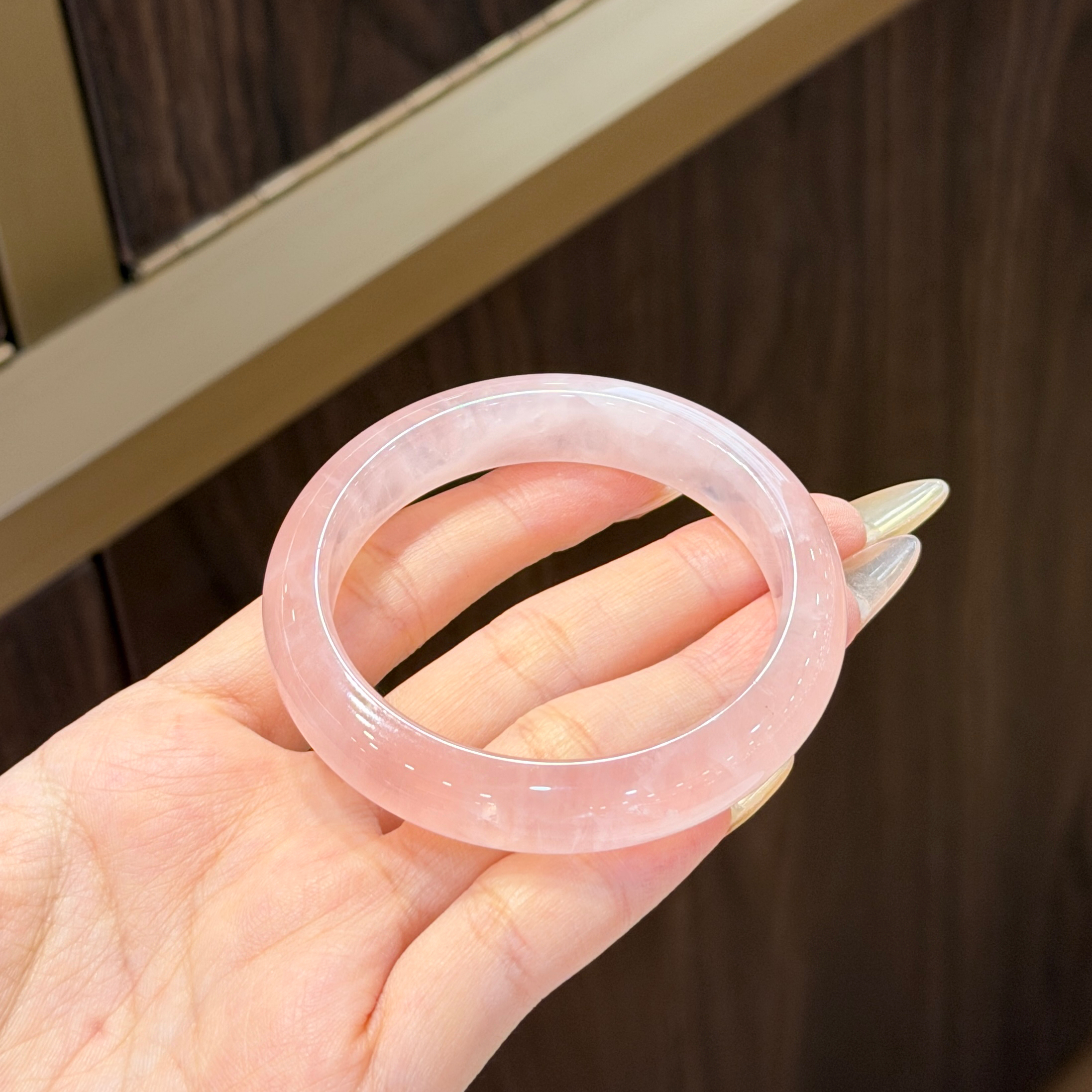 冰感西柚粉水晶手镯