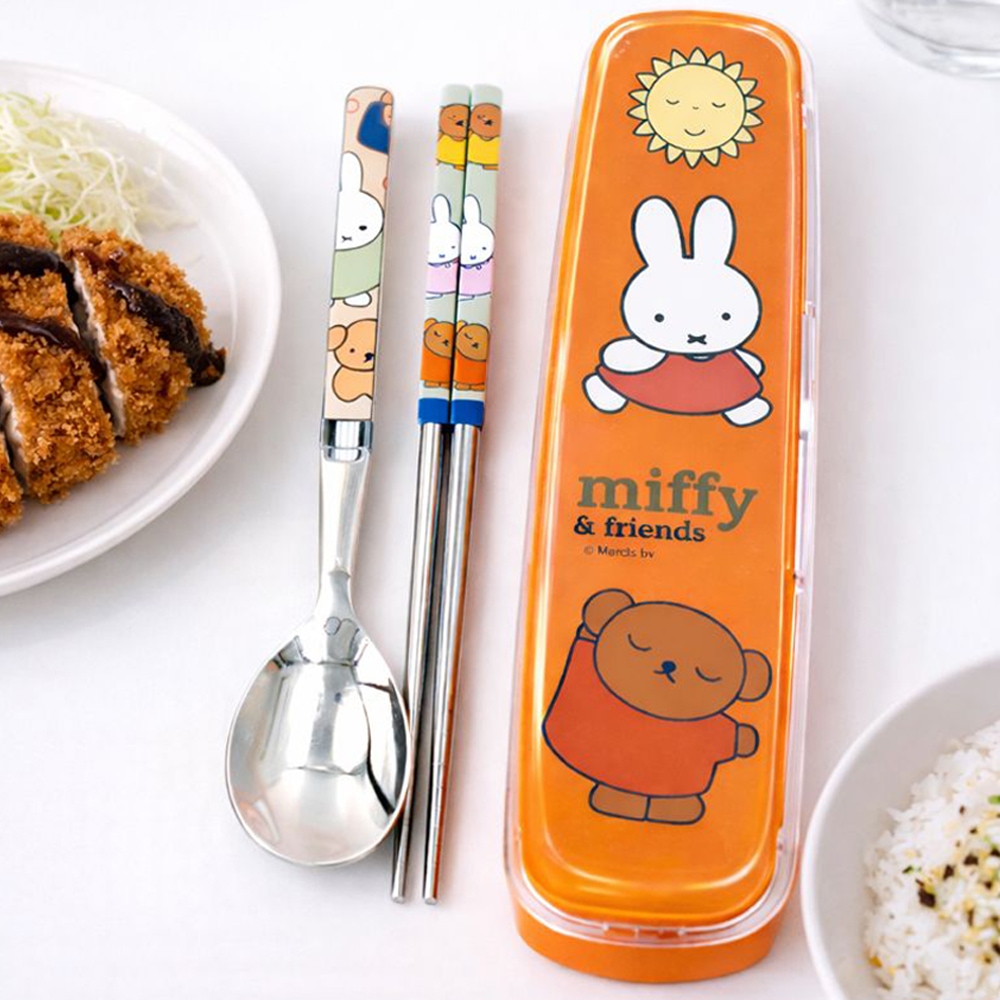 預購 miffy 不銹鋼 筷子匙 連盒