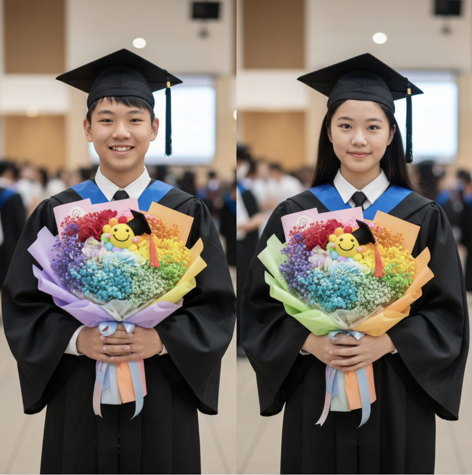  👉🏻乾👈🏻丨全港首創彩虹花束丨笑哈哈畢業花束丨彩虹笑哈哈丨彩虹畢業花束丨棉花花束丨乾花花束丨中花束丨打卡花束丨小學畢業花束丨中學畢業花束丨幼稚園畢業花束丨創意花束丨