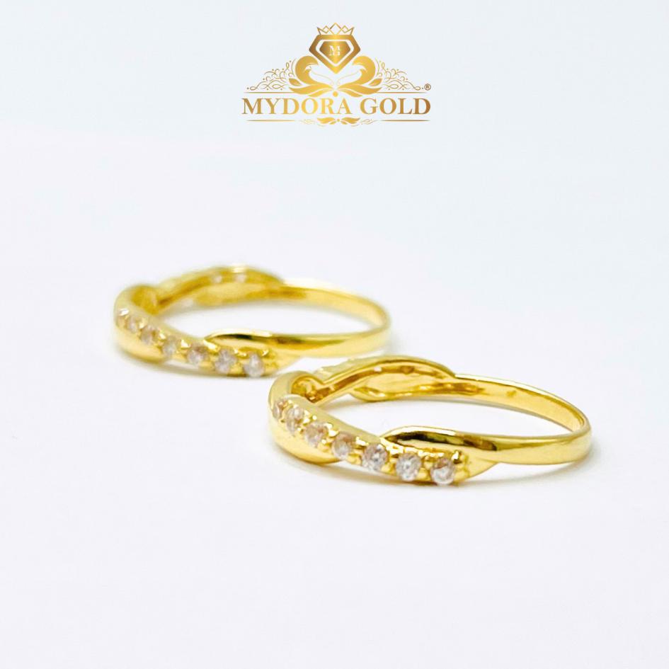 MYDORA Cincin Batu CZ Spiral Rope l EMAS 916/22K