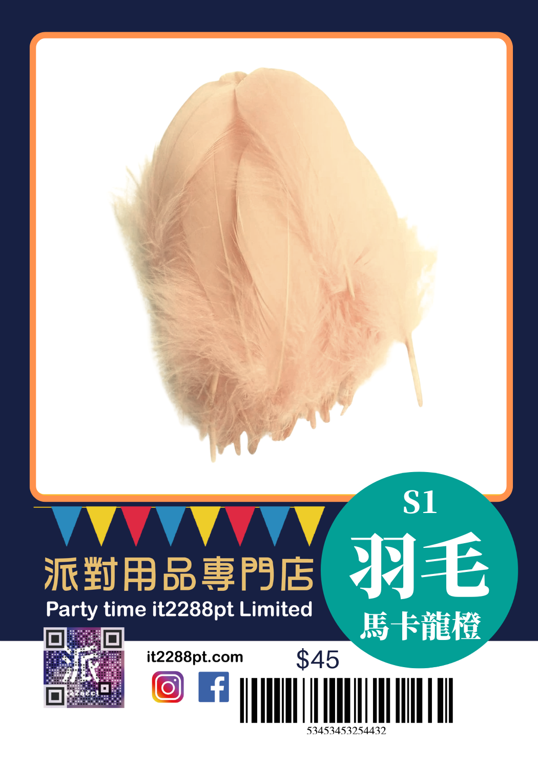多色羽毛裝飾｜Feathers｜派對佈置／氣球裝飾