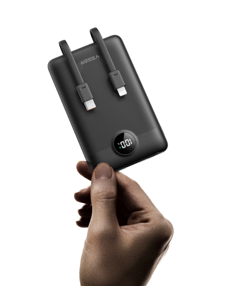 VEGER POWER C11 10000mAh 自帶PD充電線 可攜式移動電源 powerbank < Lightning + Type C >