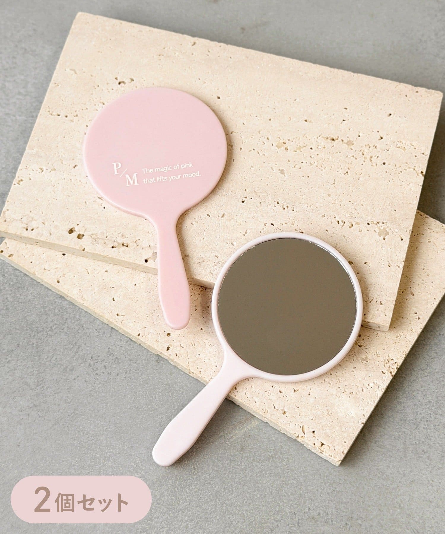 日本 3coins 粉系手提鏡