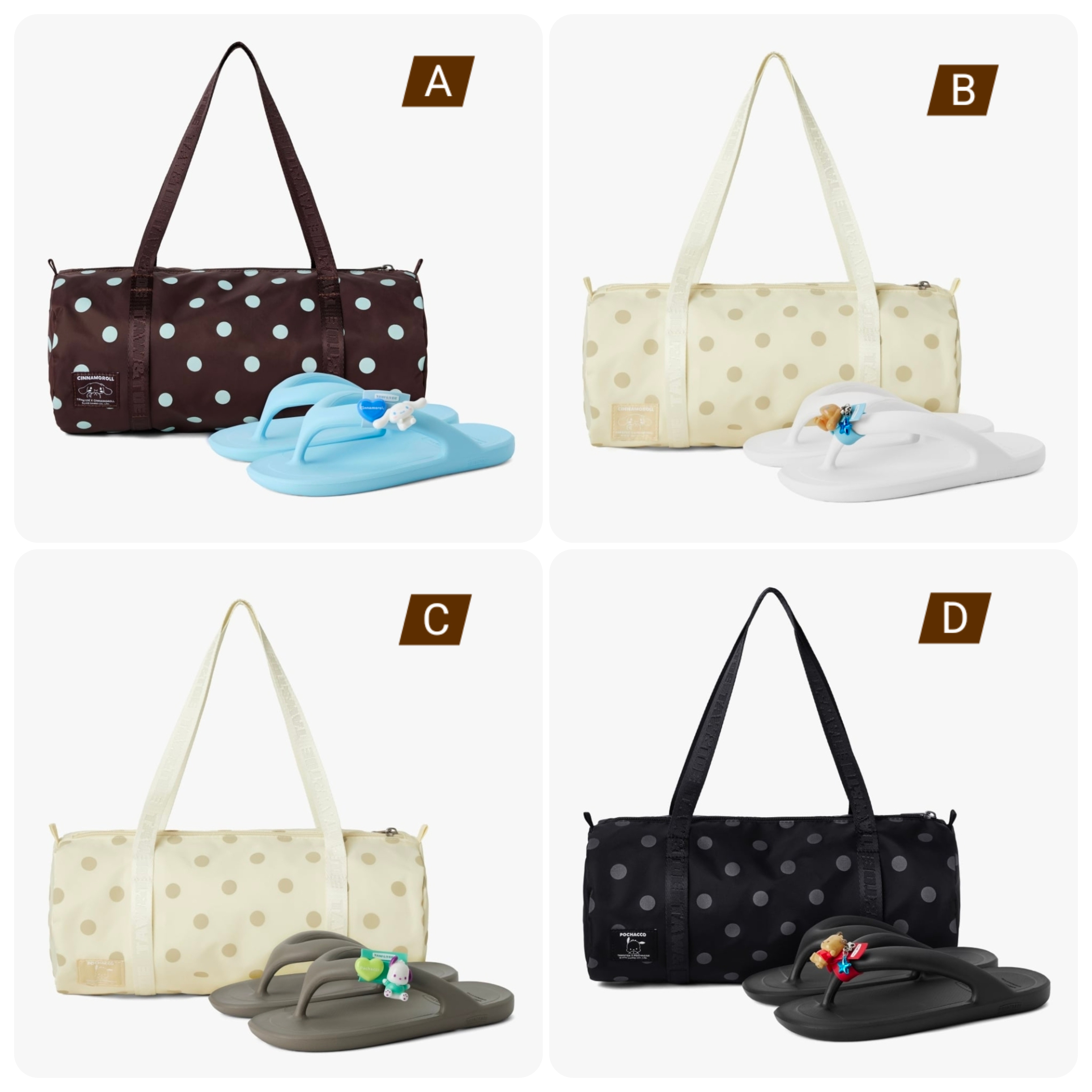 Sanrio × Taw & Toe 人字拖＋圓筒袋Set (玉桂狗＆PC狗款)