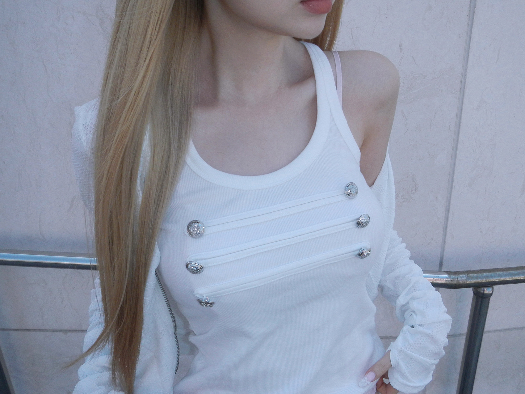 Retro Button-Embellished Tank Top