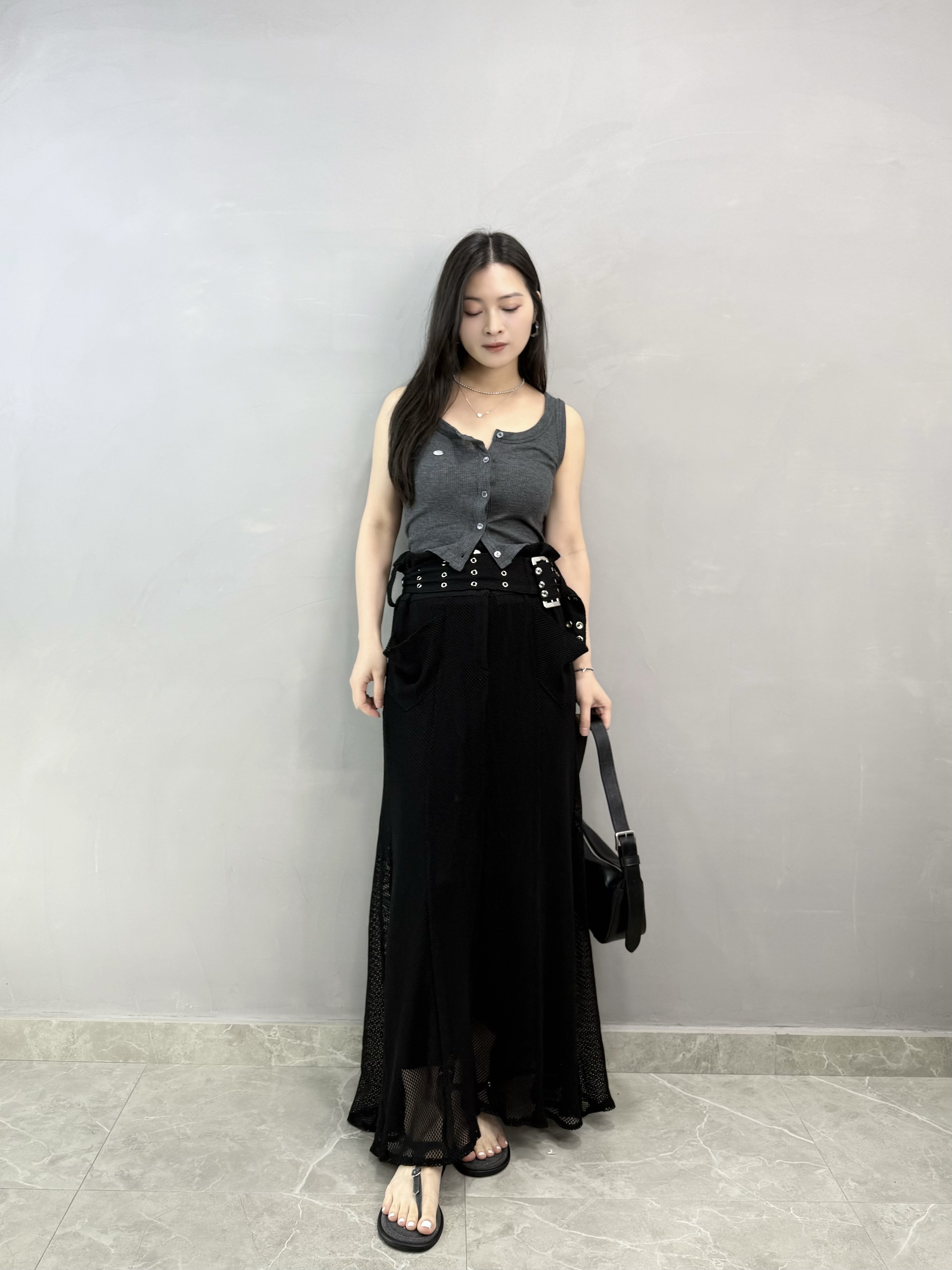 M61 窩釘Belt魚尾網裙